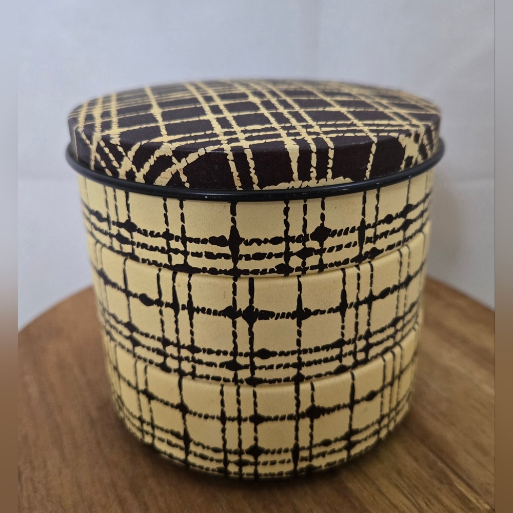 Vintage 4-Piece Stacking Round Tin w/ 3 Compartments Potpourri Press